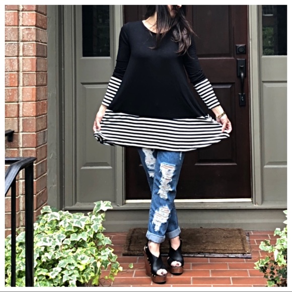 ✨LAST ONE✨block side pocket striped swing tunic - Picture 5 of 8